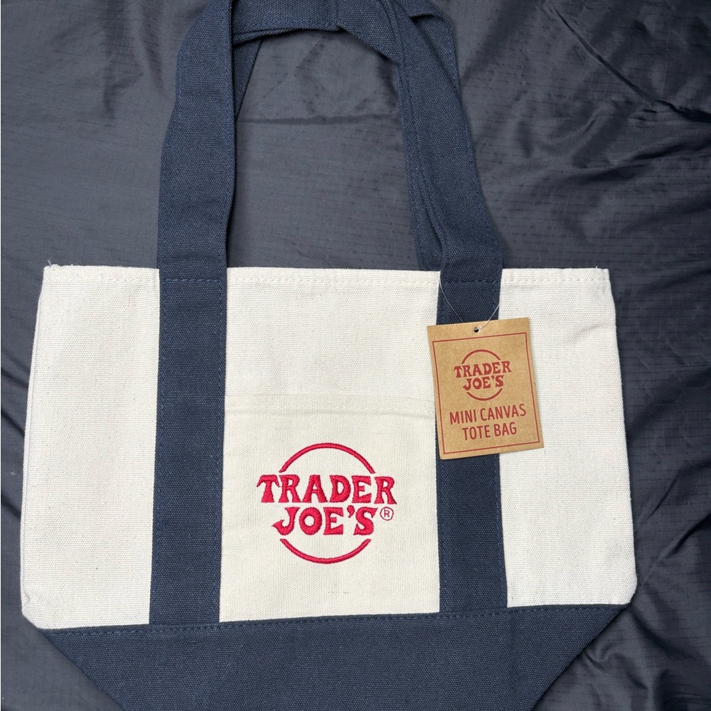 Blue and White Canvas Tote Bag